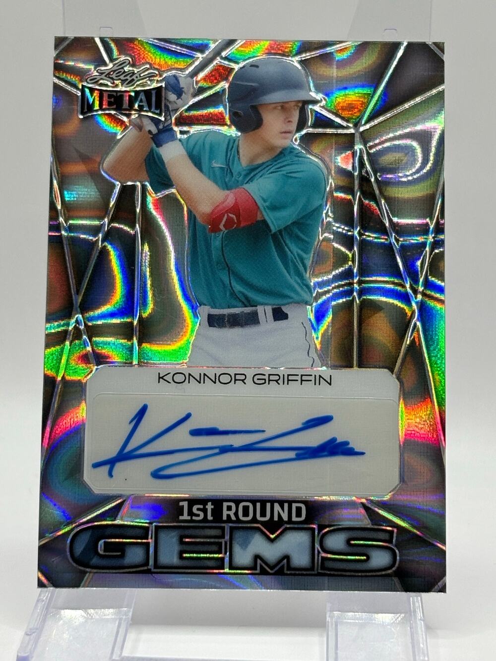 2024 Leaf Metal Konnor Griffin 1st Round Gems Silver Lava Auto 20/25 SP Pirates